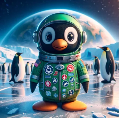 Pingunaut - EOS mascot representing environmental data science